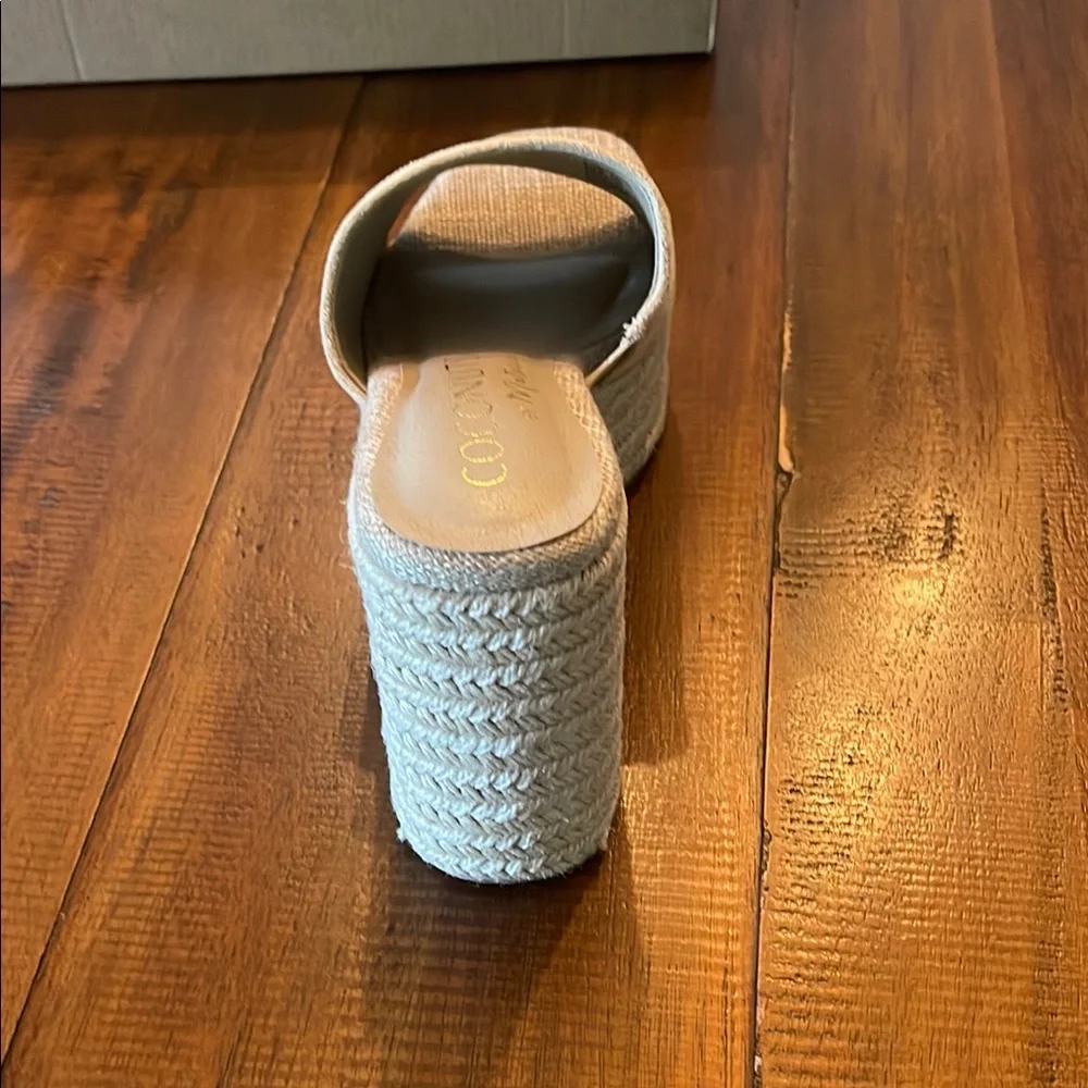 Matisse Coconuts Tan Espadrille Wedge Slide